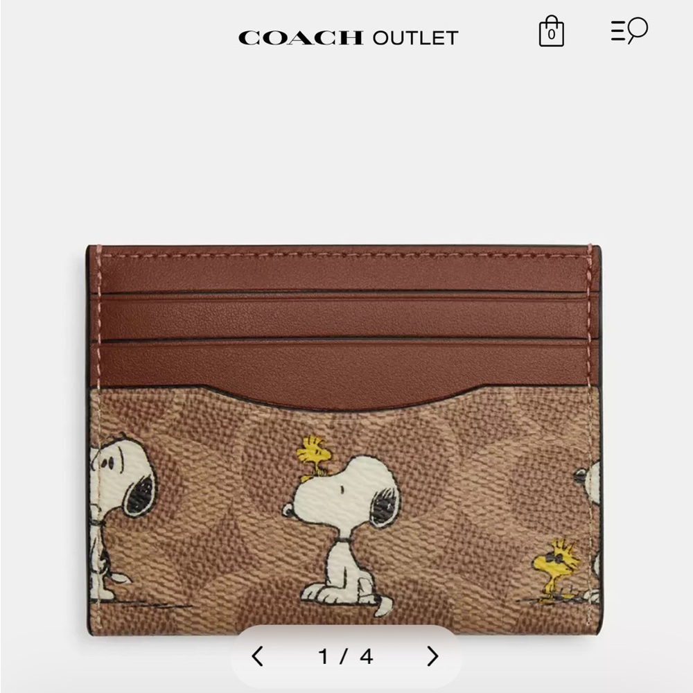 Coach Peanuts Limited Edition Tan Card Holder
